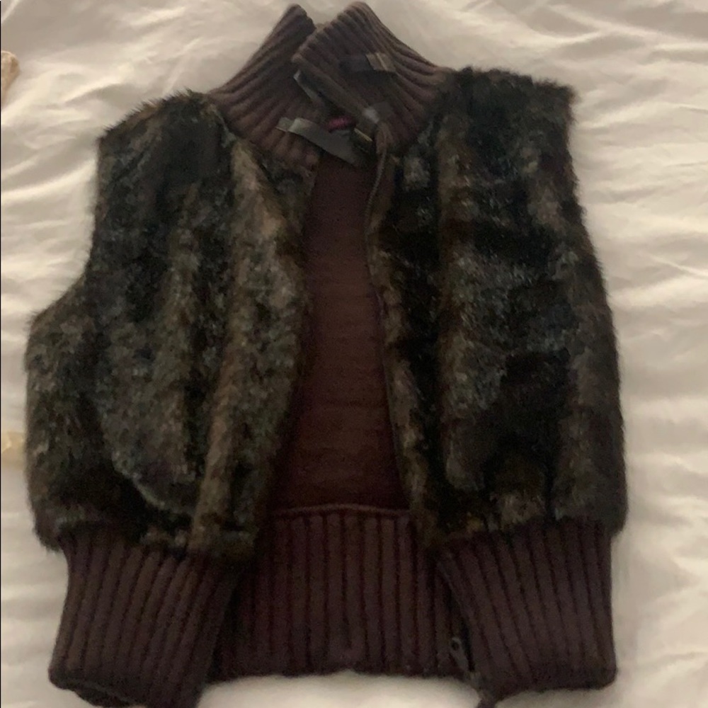 Faux fur brown vest